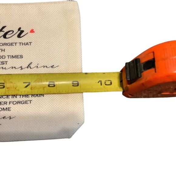 To My Daughter Canvas Zipper Pouch Inspirational Quote Floral Design 9” x 6” NEW - Picture 3 of 4